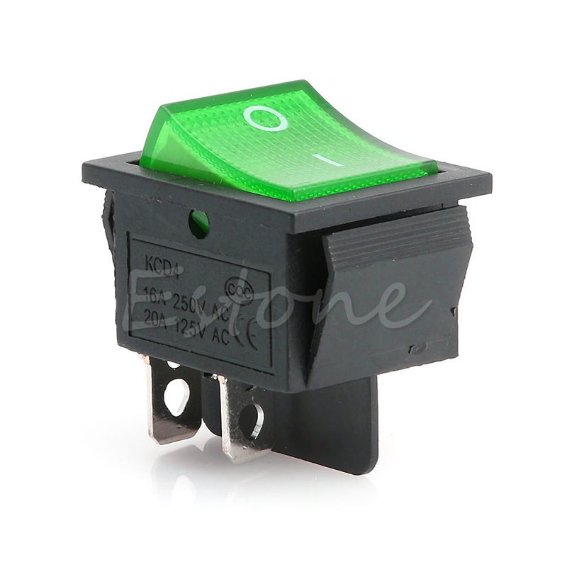 rocker switch with light KCD4-201N 4 pin ON/OFF 2 position 250V DPST 1/5/10pcs