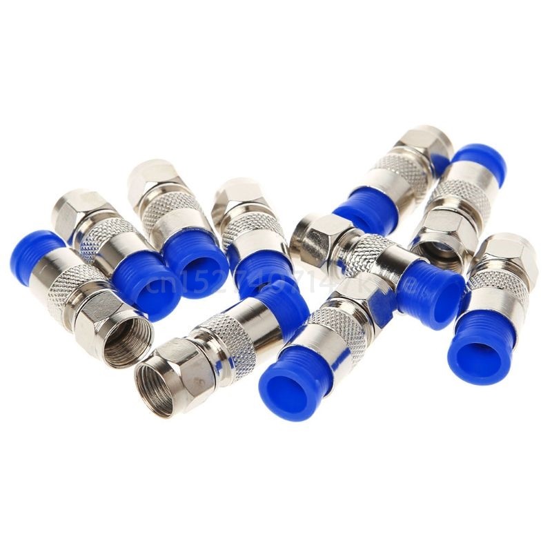 RG6 RG59 F Compression Coaxial Connectors Coax Cable Fitting Tools O-ring 10pcs