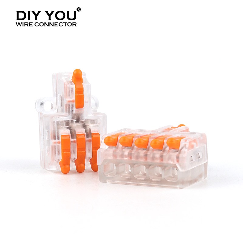 25/50/100pcs Transparent Can Fixed Wire Splitter Universal Compact Connector Terminal Block Cable Fast Splicing Wiring Connector