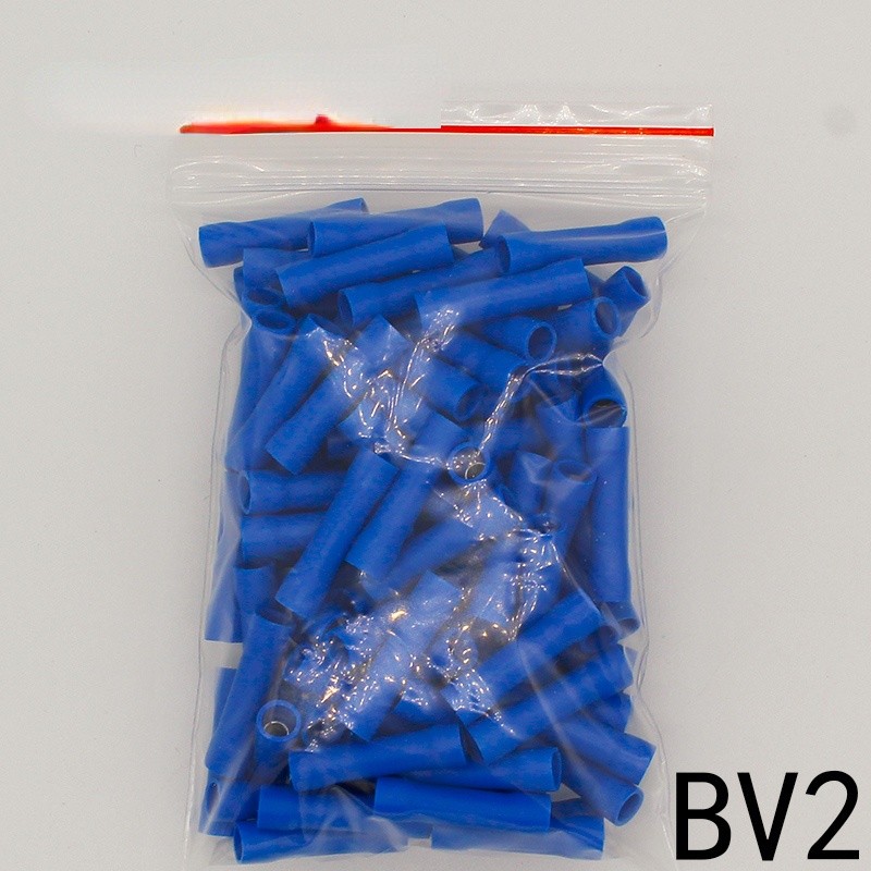 BV2 BV2.5 Full Insulating Wire Connector cable Wire Splice Terminals Joiner Crimp Electrical Fully Insulation BV2 BV 100 PCS BV