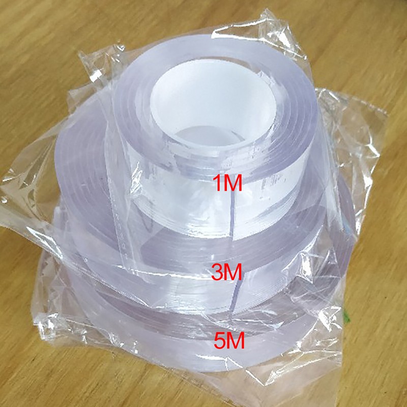 Double-sided Adhesive Transparent Masking Tape Reusable Transparent Adhesive Tape Freedom to Cut and Stick Good for Home Outdoor Car Office