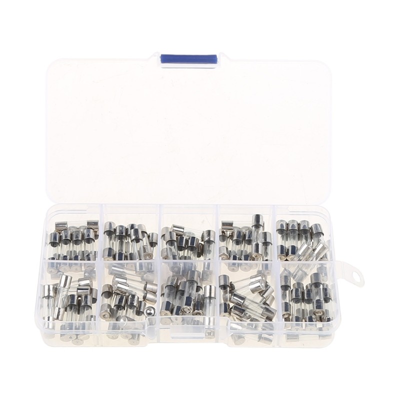 100pcs/box 5x20mm Glass Quick Blow Fuse Assorted Kit 250V 0.2-20A For Car Truck A5YD