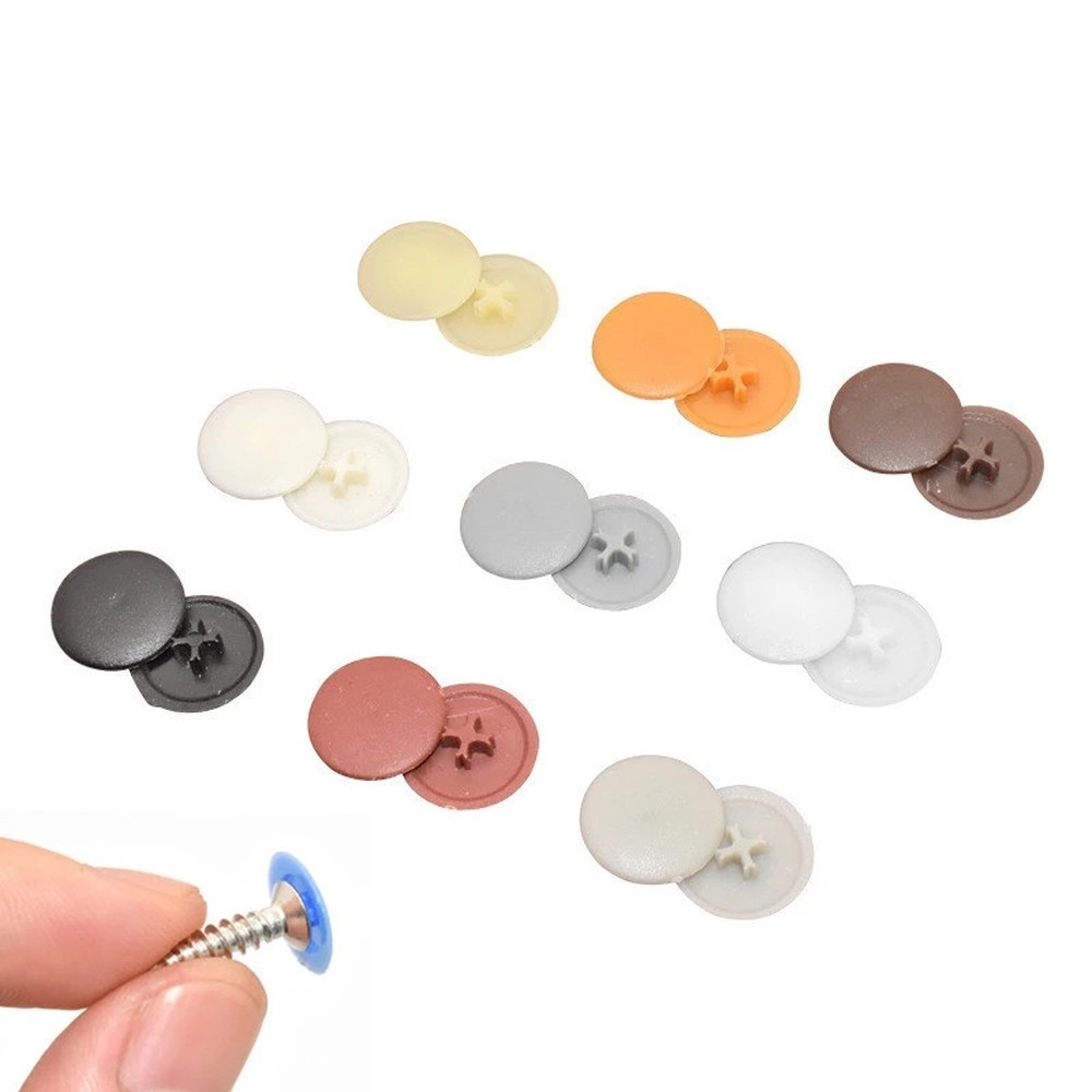 100 Pcs Plastic Decorative Screws Caps Self-tapping Snap Cap Decor Nuts Bolts Covers Exterior Protective Caps Furniture Fittings