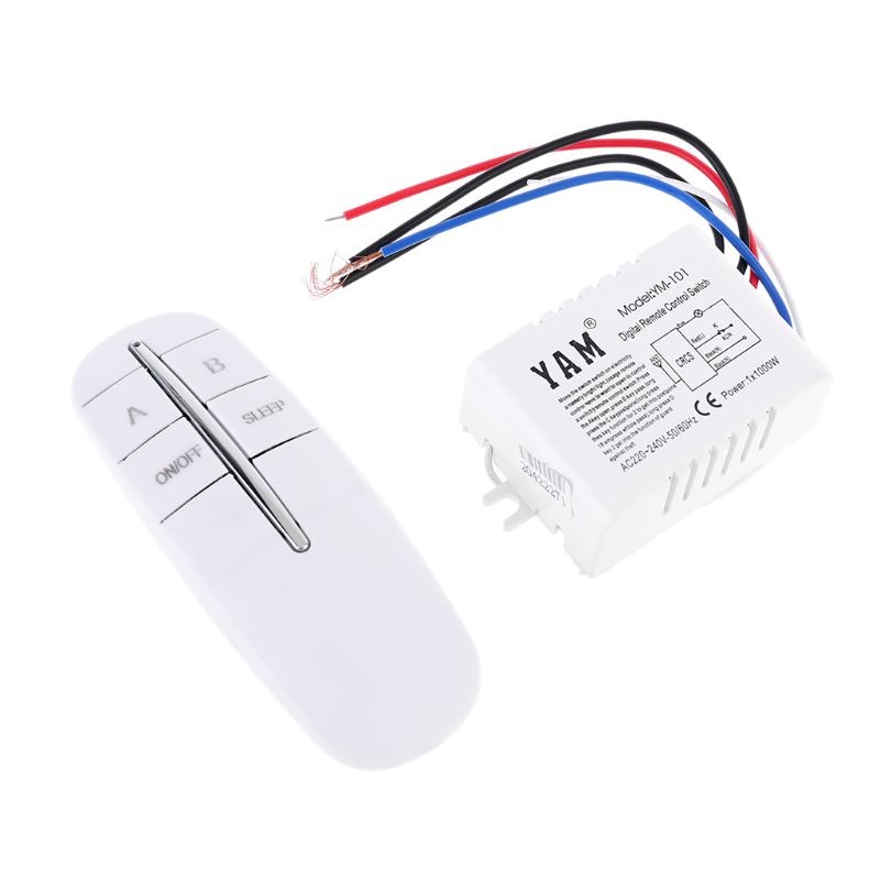 220V Wireless Digital Remote Control Lamp Light On/Off Switch Remote Control Switch W91B