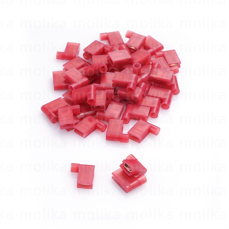 20/30/50/100pcs Fully Insulated Female Flag Spade Nylon Wire Crimp Electrical Terminal Quick Cut Wire Wire Connectors