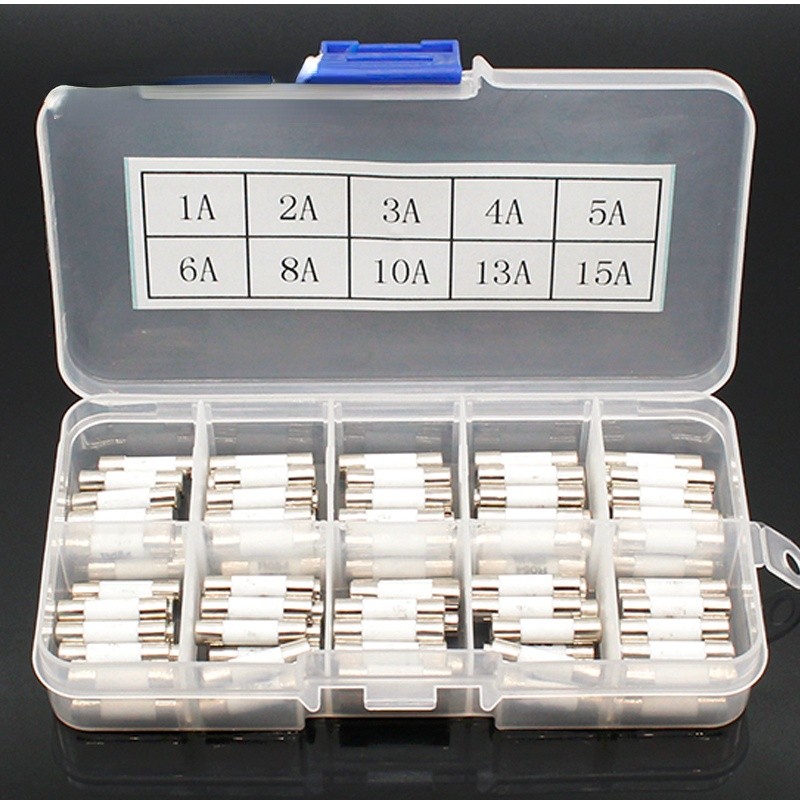 100pcs Ceramic Fuses 5mm x 20mm Slow Blow T 1A 2A 3A 4A 5A 6A 8A 10A 13A 15A 250V