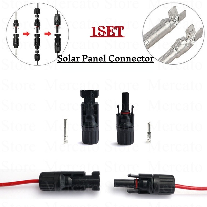 1Pair Male and Female Solar Connector Solar Solar Plug Cable Connectors for Solar Panels and Photovoltaic Systems