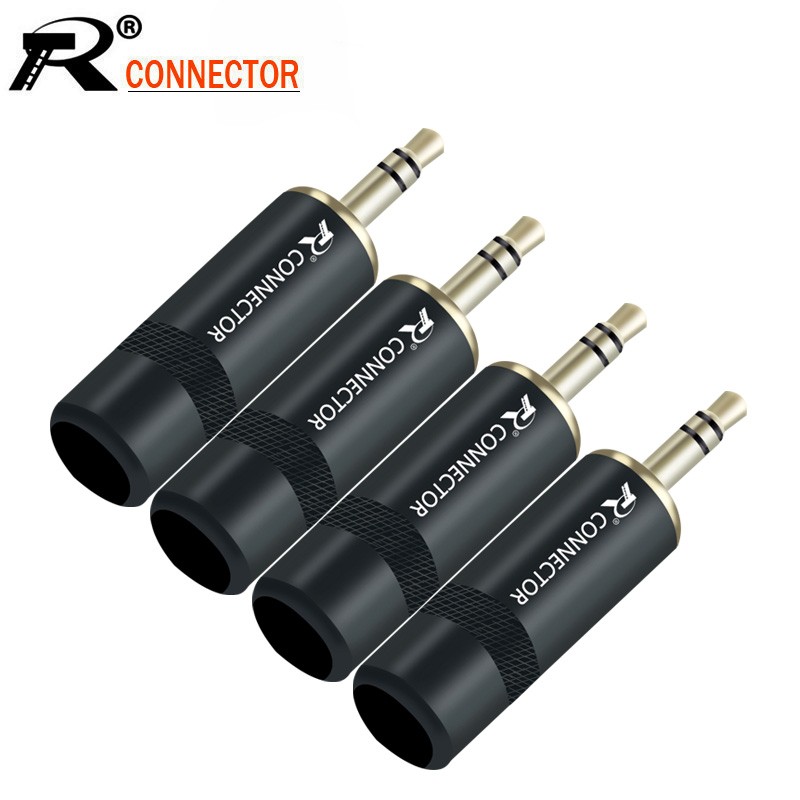 10pcs 3.5mm Jack Stereo 3.5mm Male Plug Connector Copper Plated Gold Jack 3.5mm Connector Wire for 6mm Headphone Cable Headphone