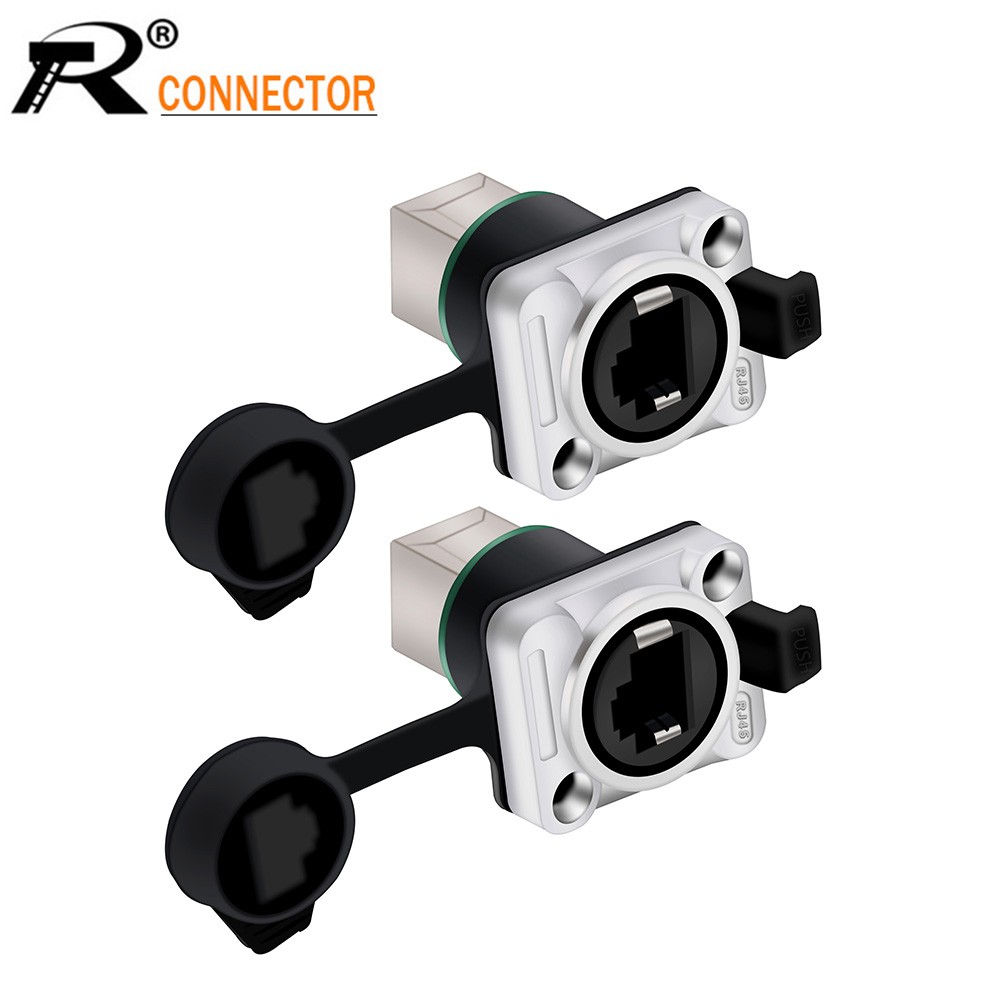 10pcs/lot RJ45 Aviation Female Socket Network Modular Connector 8P8C Net Waterproof Network Interface Plug 180 Degree Patterns