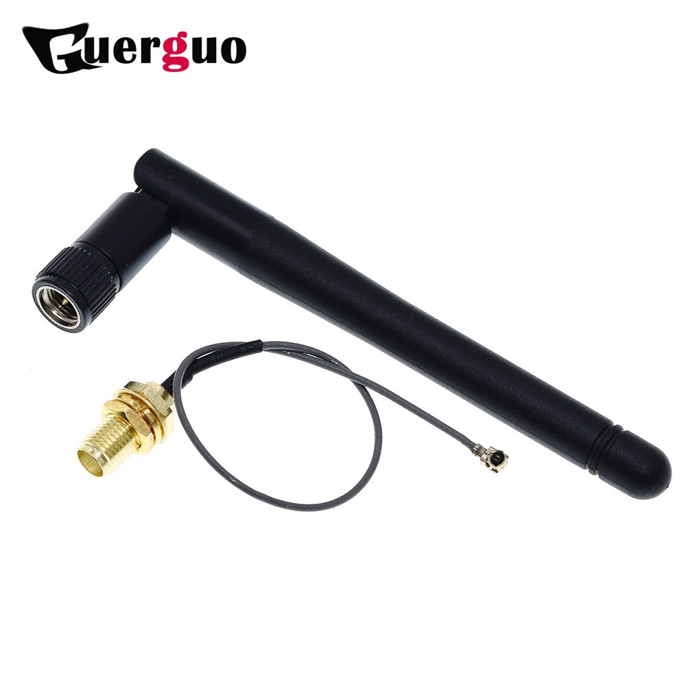 10pcs 2.4GHz 3dBi WiFi 2.4G antenna folded bluetooth wifi zigbee antenna + 10pcs SMA F to IPEX U.FL IPX feeder line