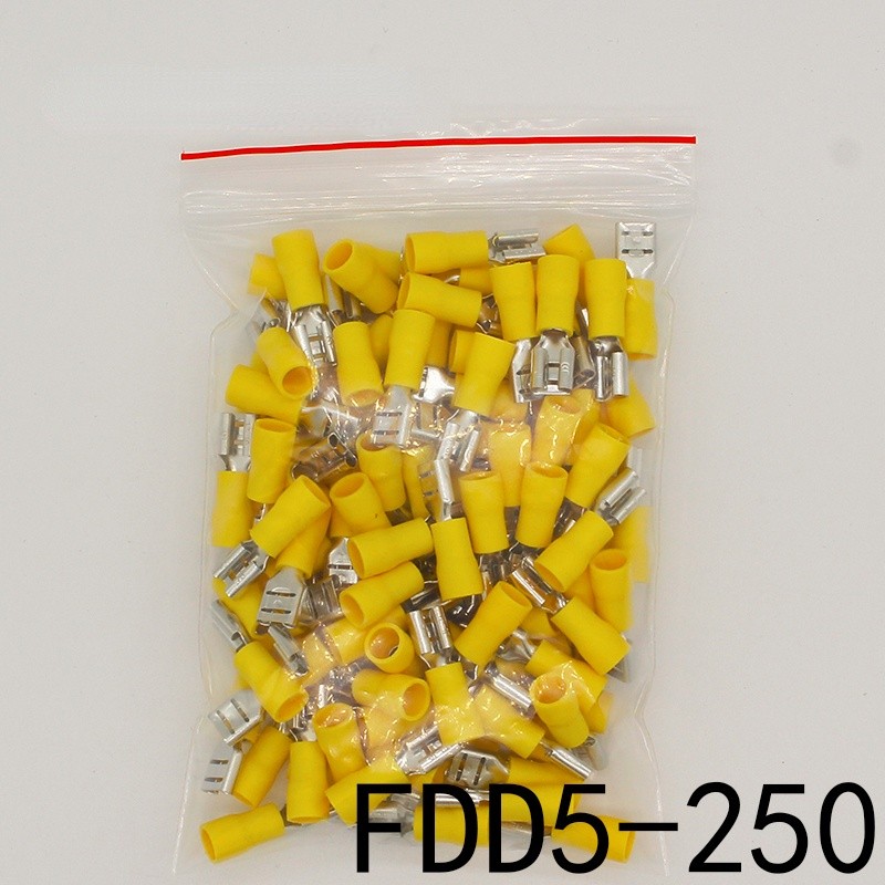 FDD5.5-250 FDD5-250 أنثى معزول الكهربائية تجعيد محطة ل 4-6mm2 سلك موصلات سلك كابل موصل 100 قطعة/الحزمة FDD