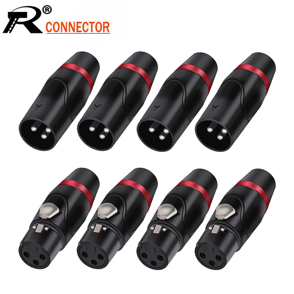 10pcs XLR Black 3 Pin Male and Female Connector Adapter for Camcorder Signal Light Application HIFI Audio