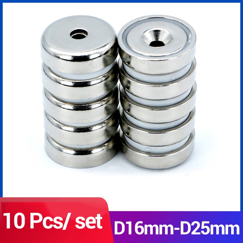 10pcs D16mm 20mm 25mm 32mm Countersunk Ring Hole Rare Earth Strong Neodymium Magnet Crafts Magnet N38 Rescue Magnet Parts