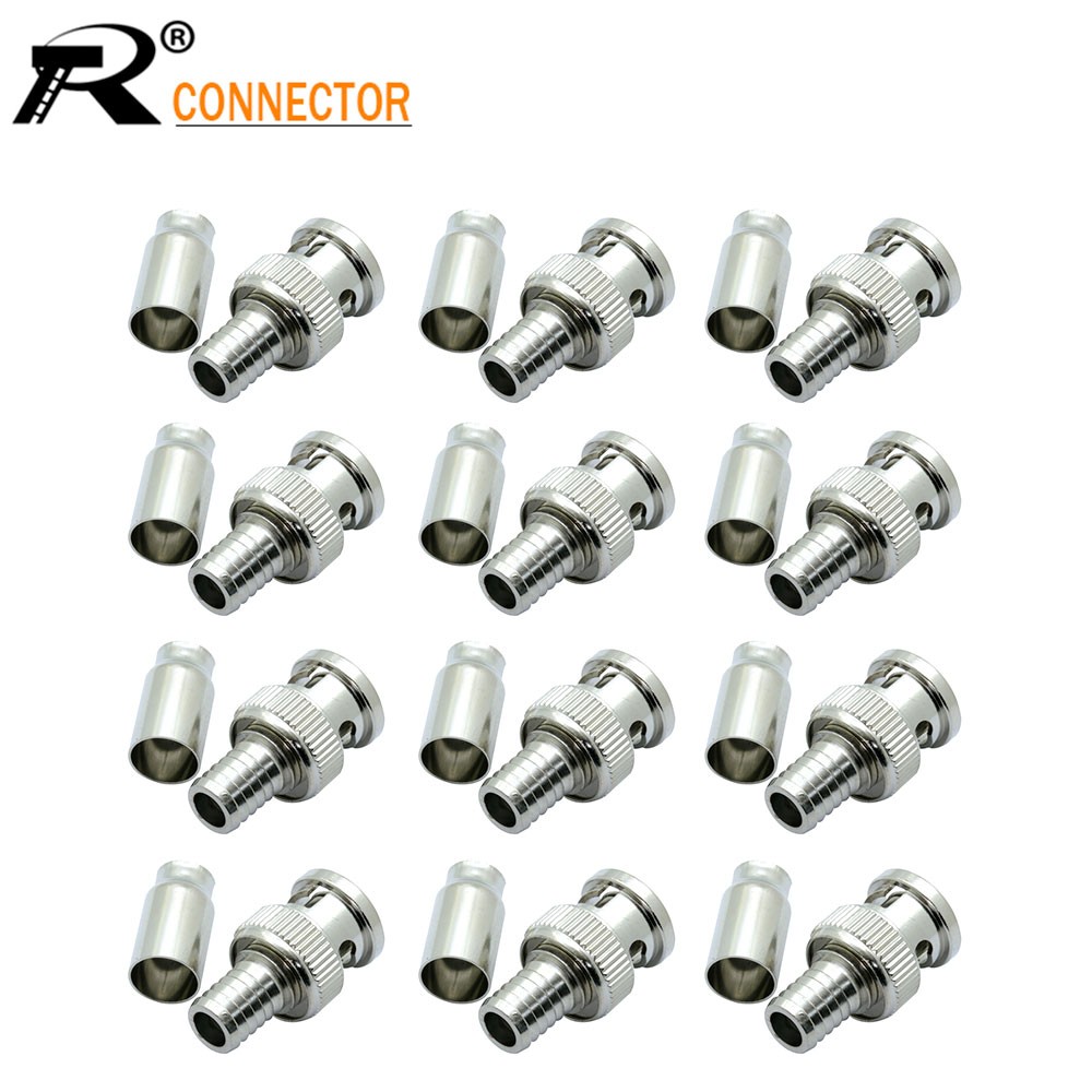 F to BNC Connector RF Adapter BNC Male Plug to F Female Jack Coax Adapter Connector for Camera Scanner 12/50/100pcs