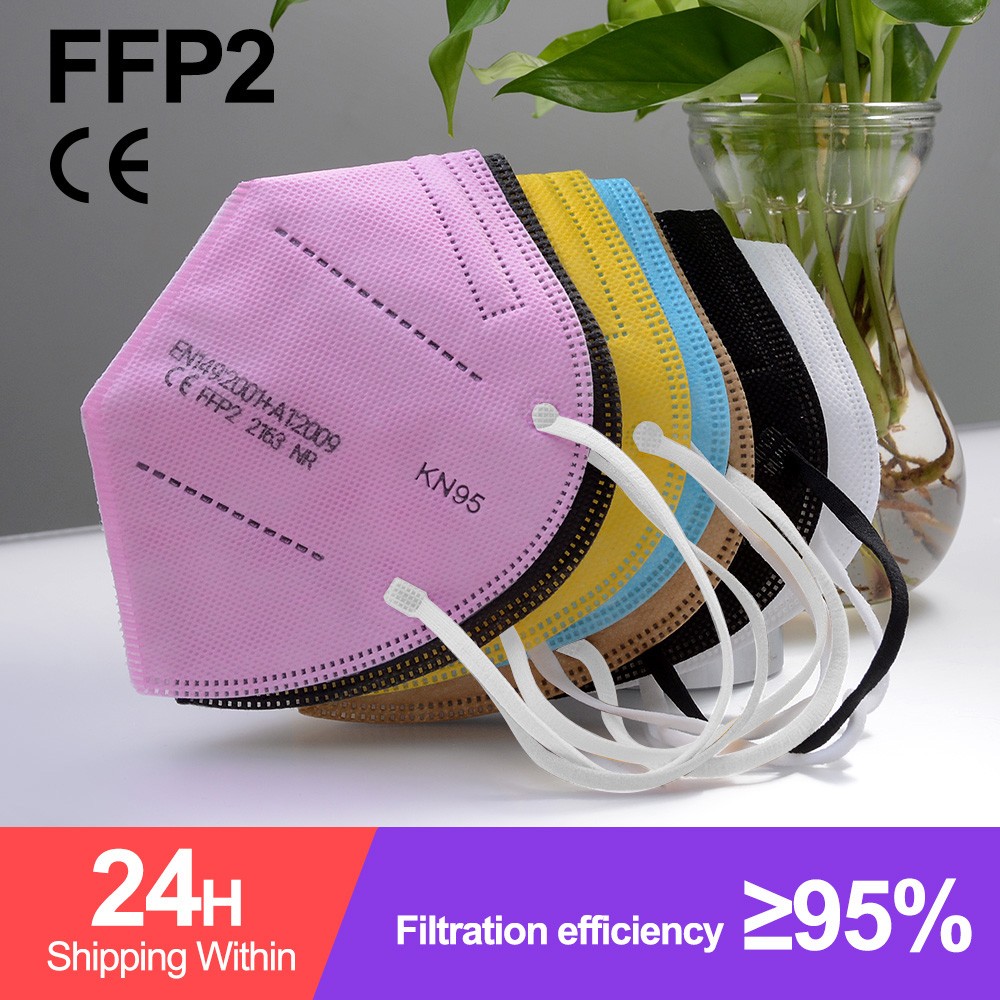 1-100pcs KN95 Masks ffp2fan 5 Layers Mouth Mask FFP2 KN95 Respirator FPP2 Masque FFP 2 Protective Face Mascarillas Masken CE