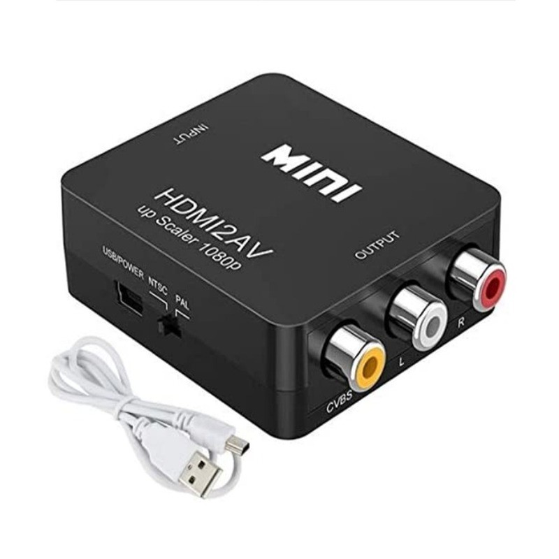 HDMI-متوافق مع محول RCA AV/CVSB L/R صندوق فيديو HD 1080P 1920*1080 60Hz HDMI2AV دعم NTSC PAL إخراج HDMIToAV