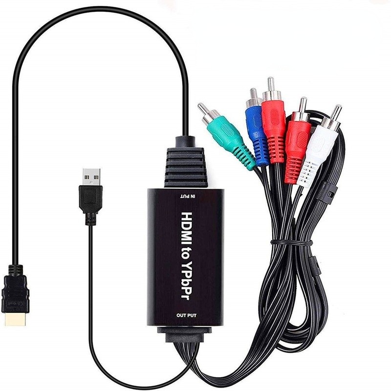 HDMI-Compatible YPBPR Converter Adapter 5RCA RGB Support 1080P Color Difference to RGB Converter 2M Converter Cable