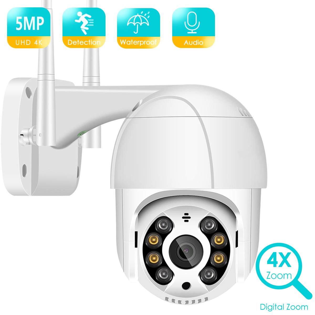 BESDER HD 5MP Dual Antanne Wifi PTZ IP Camera era Outdoor Waterproof Wireless IP Cam 2MP Security Camera Night Vision Webcam iCSee