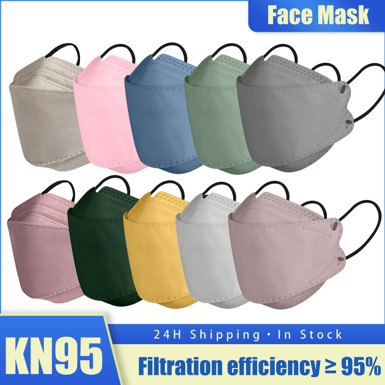 10-100pcs mask mascarillas quiurgicas homology adas ffp2 mask fpp2 masque ffp2 adulte n95 kf94 mascherine ffp2 black masks morandi