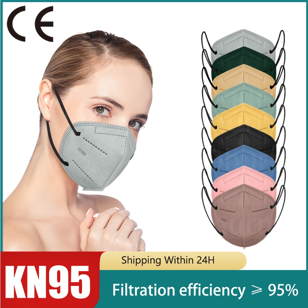 KN95 Mascarillas ffp2mascarillas Respirator Mask FFP2 Approved Mask 5 Layers Reusable FPP2 Mascarillas FP2 Face Masks Black KN 95 ffp3