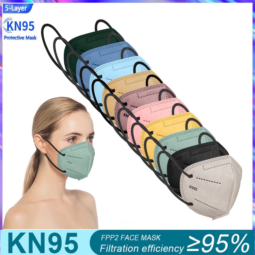 Adult KN95 Masks 5 Layers FFP2 Mascarillas FPP2 homology ada Colores ffp2mascherine 10-100pcs FFP 2 Respirator Mask KN 95