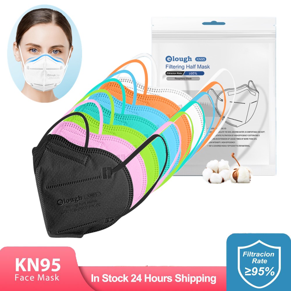 Elough CE KN95 Mascarillas FFP2 homology adas Mask 5 Layers Filter Respiratory Mask FPP2 Reusable Face Mask ffp 2 Adult Face Mask