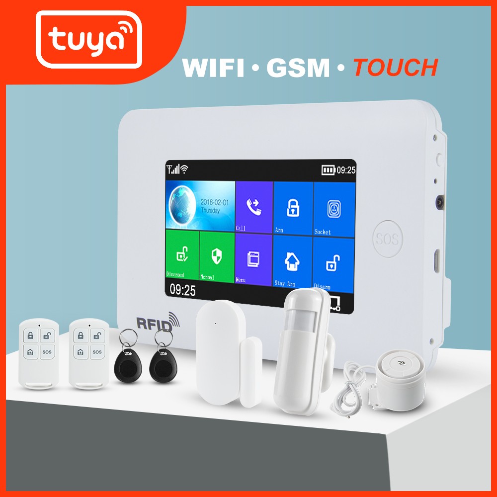 Awaywar - Smart Home Security Alarm System Wi-Fi GSM 4.3 Inch Touch Screen Remote Control With APP RFID Activation