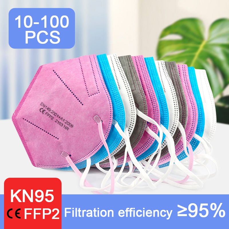 10-100pcs KN95 Masks ffp2fan 5 Layers Mouth Mask KN95 Respirator Certified Surgical Mask FPP2 Approved Face Mask Mascara Masken