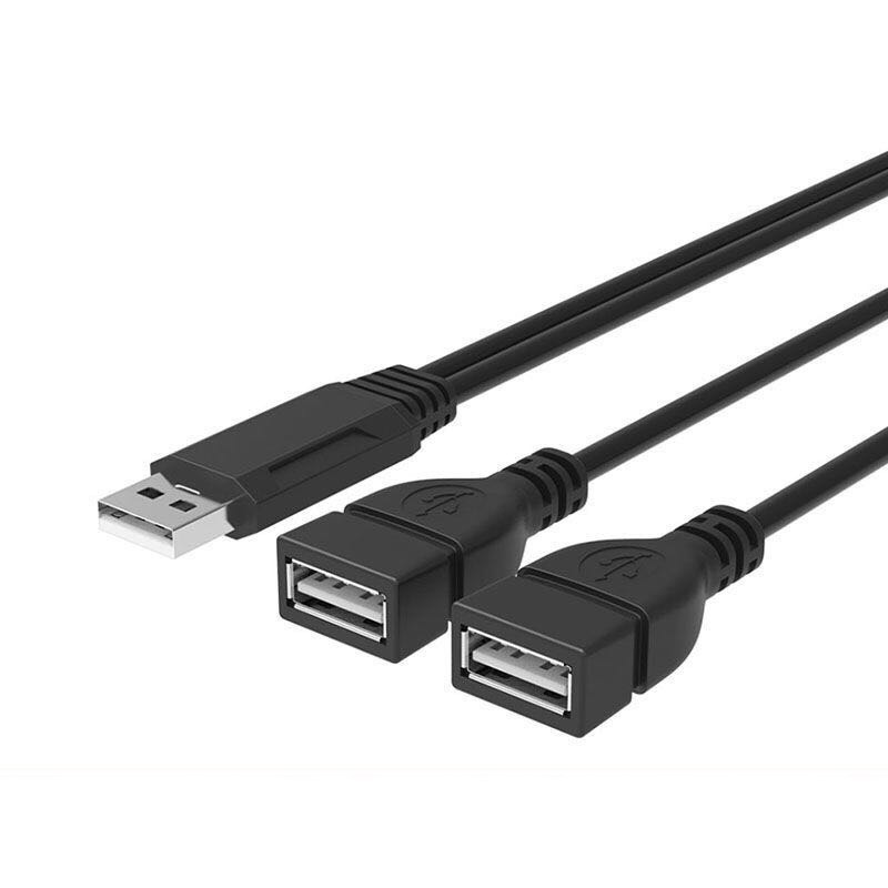 2.0 USB واحد الإناث ، اثنين كابل شحن البيانات الذكور واحد إلى اثنين كابل شحن 1 دقيقة 2USB كابل بيانات 30 سنتيمتر