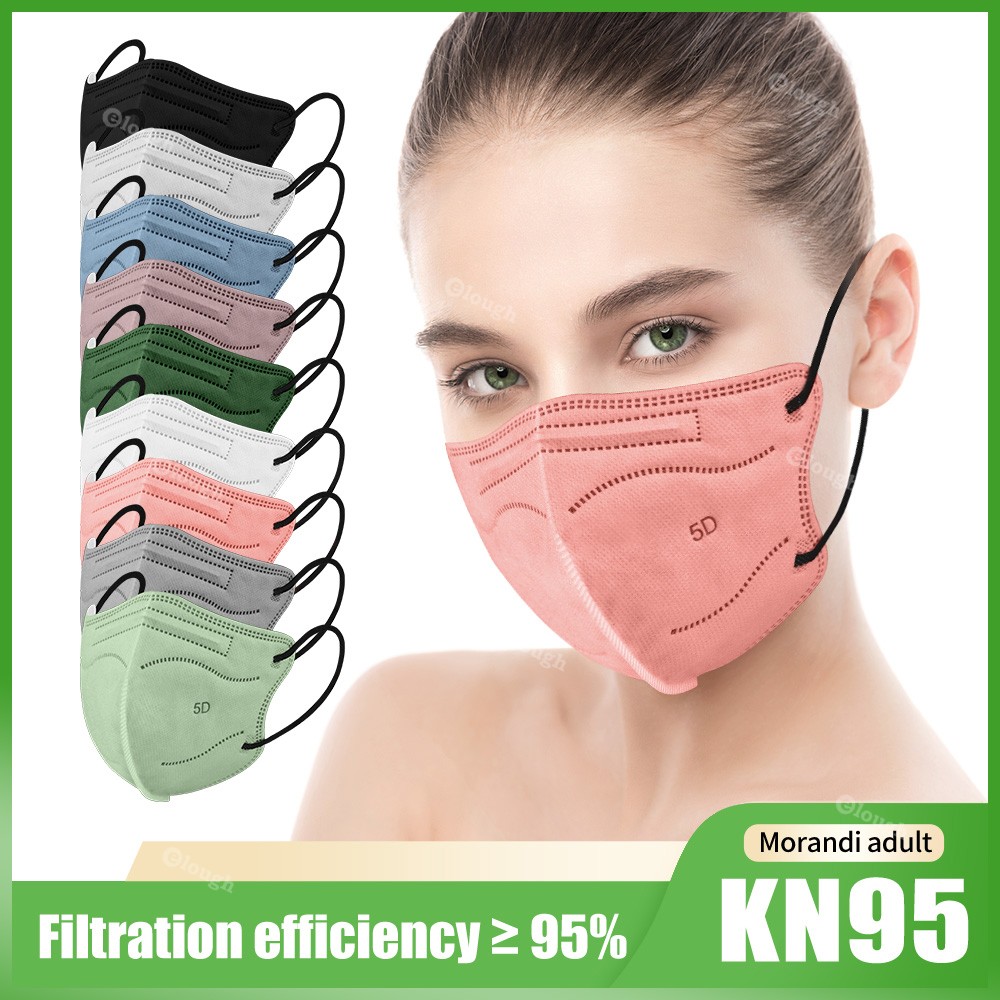 Morandi 5D Mask KN95 Mascarillas FPP2 Mascherine FFP2 Adult Face Mask Black 5 Layers Protective Face Masks ffp2fan CE Masque FFP 2