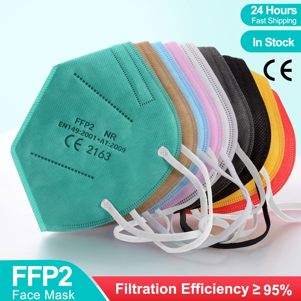 20-100 قطعة ffp2fan ce mascarillas ffp2reuse zable الألوان واقية الفم قناع kn95 masque ffpp2 mascarillas kn95 شهادة