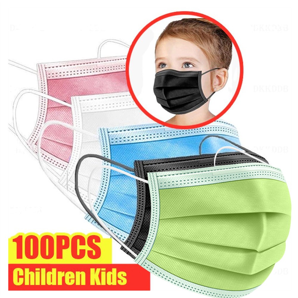 10-200pcs Disposable Kids Baby Masks Christmas Non-woven Face Mask 3 Layer Filter Ply Anti-dust Baby mascarillas quiurgicas