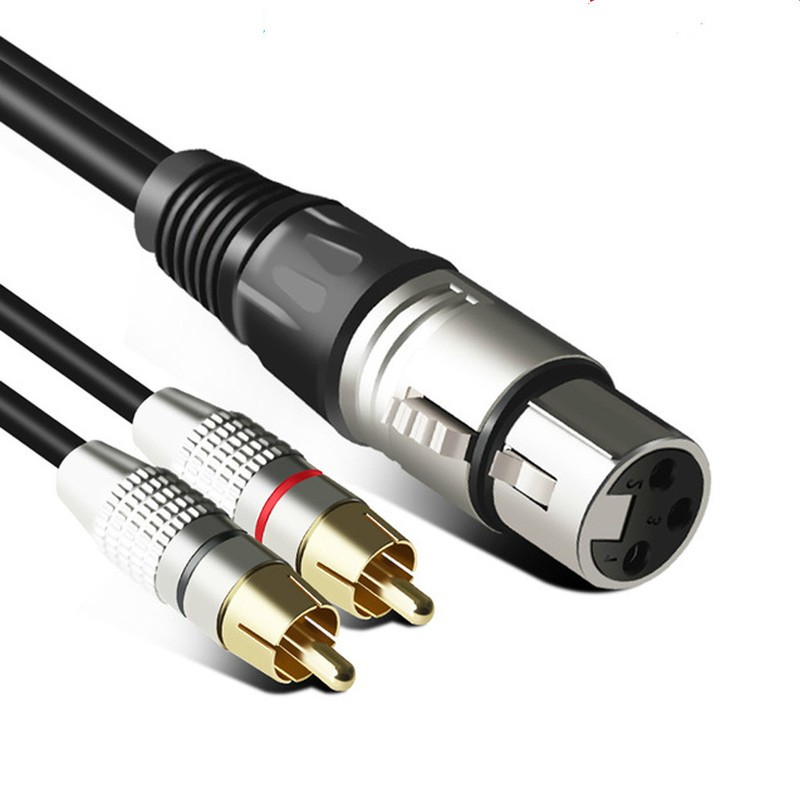 Rca Line Audio Line 2RCA إلى XLR كانون ذكر/أنثى مزدوجة لوتس إلى كانون كابل الصوت 0.3 متر ثلاثة النواة الأسلاك النحاسية العارية