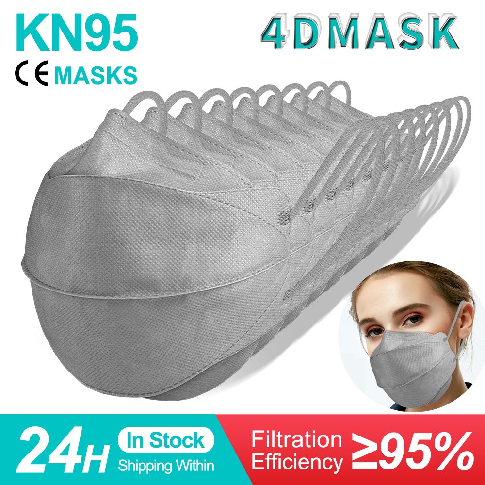 4D Mascarilla FPP2 هومولوكادا 4 طبقات قناع وجه واقي الجهاز التنفسي CE KN95 Mascarillas Negras قابلة لإعادة الاستخدام ffp2fan شهادة