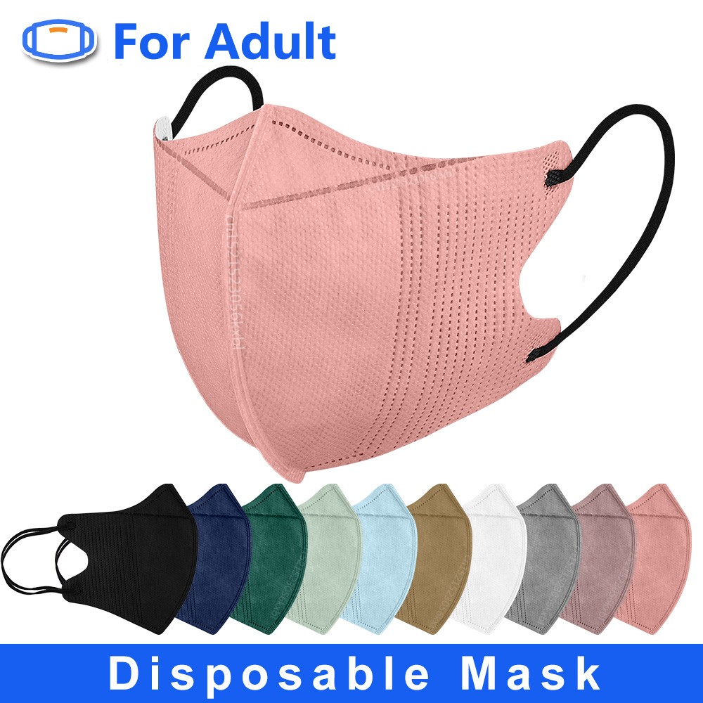 Disposable Protective Mask Morandi Black Masks 3D Adult 4 Ply 95% Filtration Mascarillas quiurgicas Homeopathic No Nose Bridge