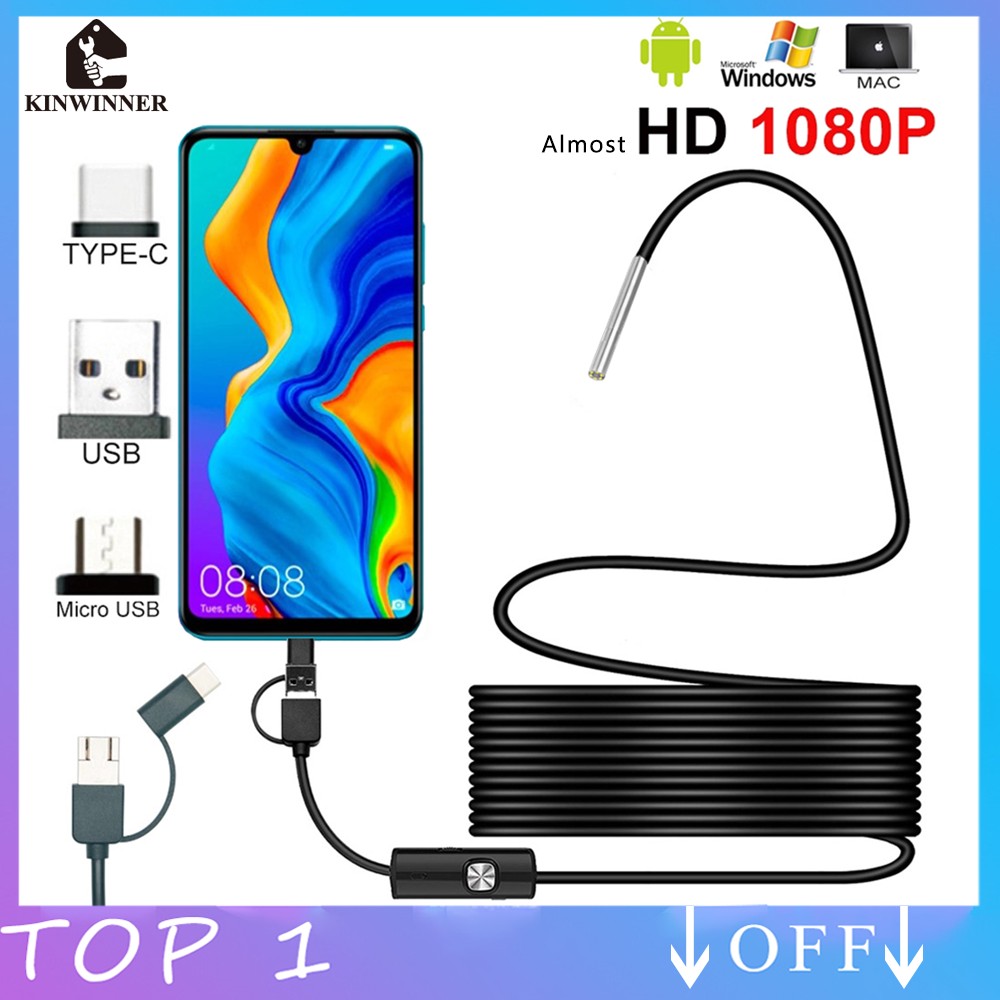 3.9mm Endoscope Camera Android Computer USB Type C Interface Camera Endoscope for Cars Mini Camera Probe HD1080p Sewer Waterproof IP67