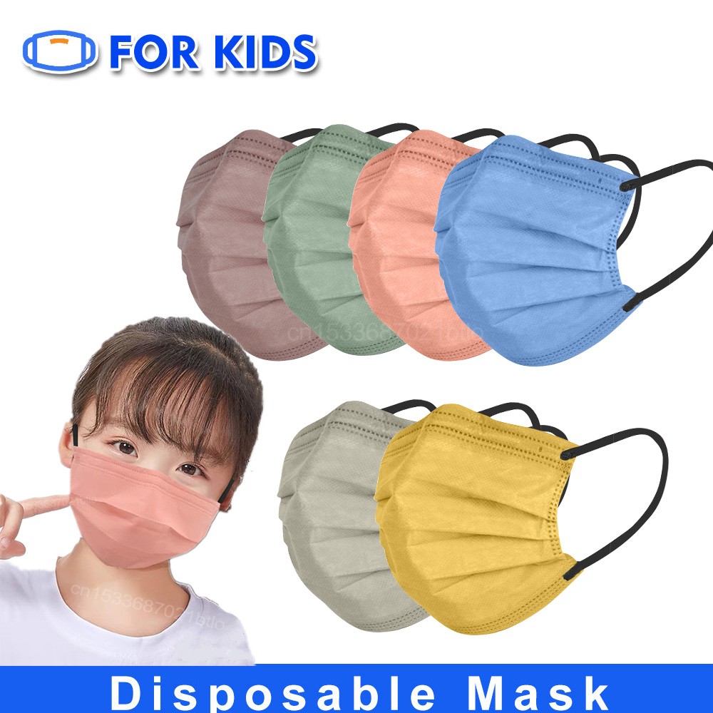 Morandi Colorful Kids Masks Kids Disposable Face Mask Kids Face Mask 4 Layers Face Mask