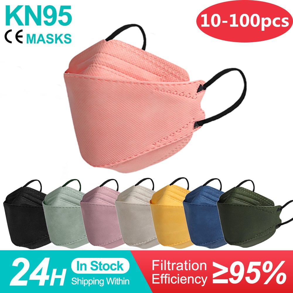 Fish Mask ffp2 Mascarillas FPP2 KN95 Morandi ffp2fan 4 Layer Respirator Approved Face Masks FFP2 Respirator Mouth Cover Mask