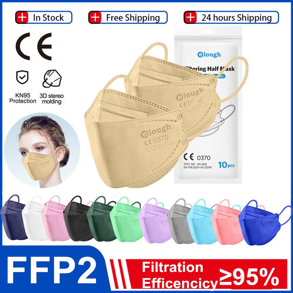 Elough Colores FFP2 Mascarillas FP2 CE Mascarilla FPP2 homology ada الكبار KN95 أقنعة معتمدة ffp2fan KN 95 Masken FFP 2