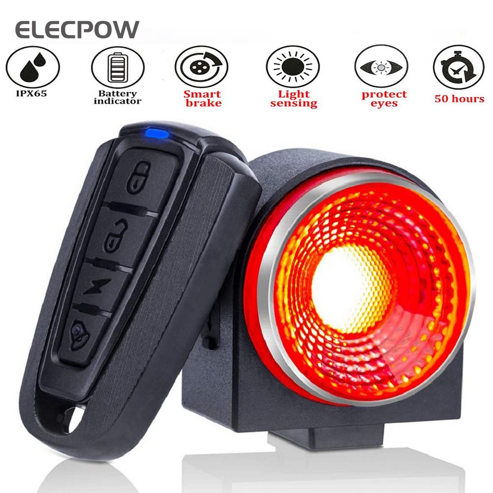 Elecpow Bicycle Taillight Alarm Anti-theft USB Rechargeable Bike LED Tail Lamp Waterproof Cycling Tail Light Bicycle Accessories