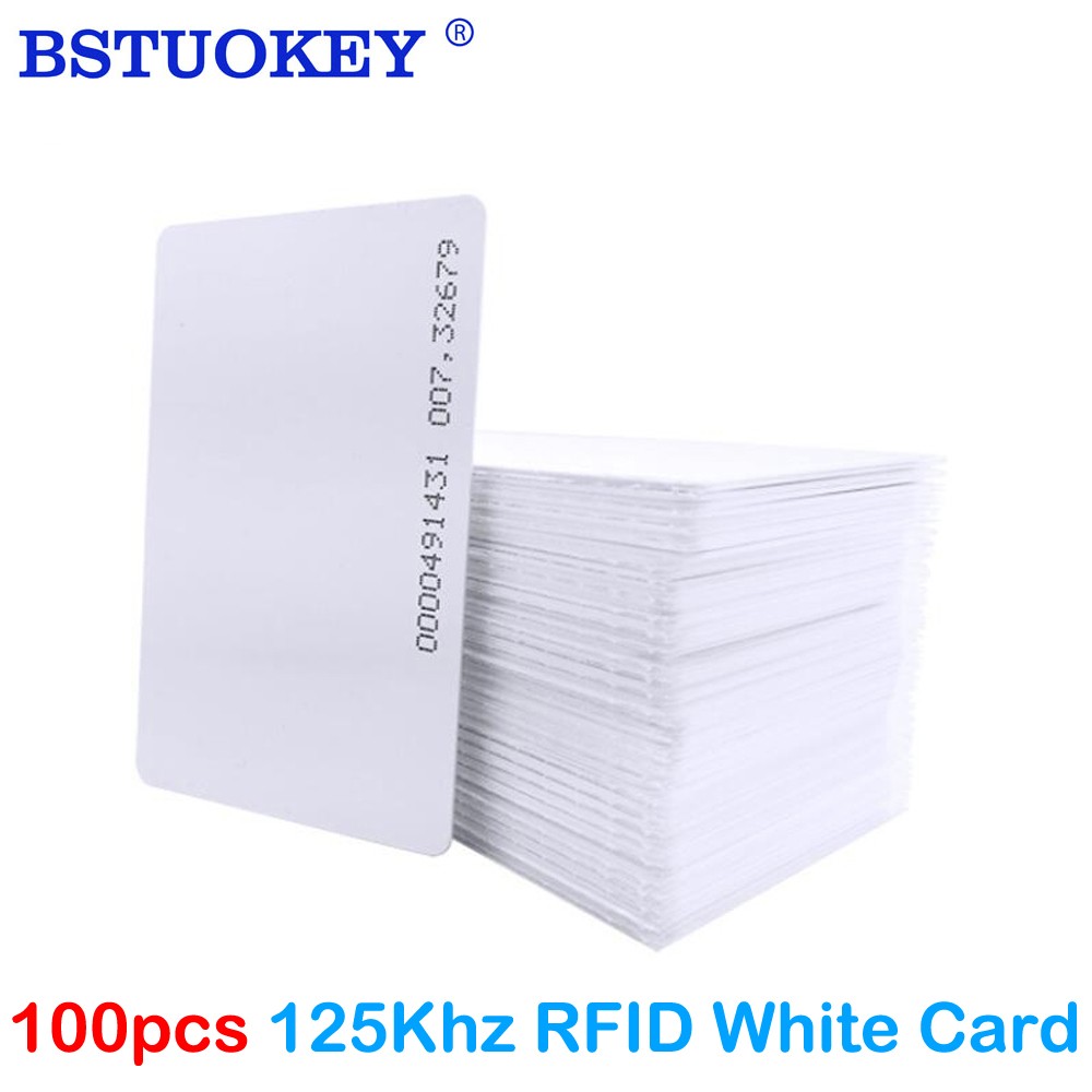 100pcs 125khz ID Card Rfid Access Control Card Smart Card ID Keyfob 125khz TK4100 ID Card for Access Control