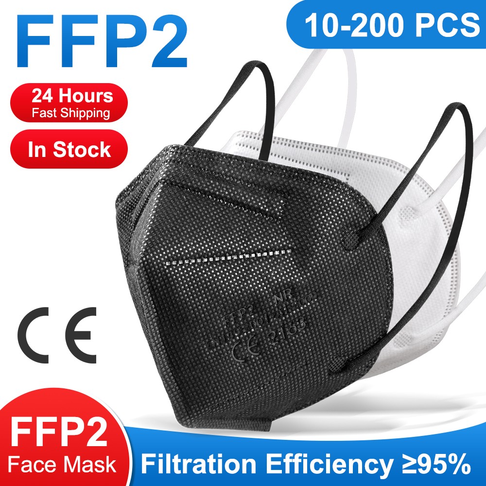 5-200pcs FFP2 Mask Mouths Mascara N95 Virus Fabric Face Masks Kn95 Workplace Supplies Safety Protection Security ffp2fan