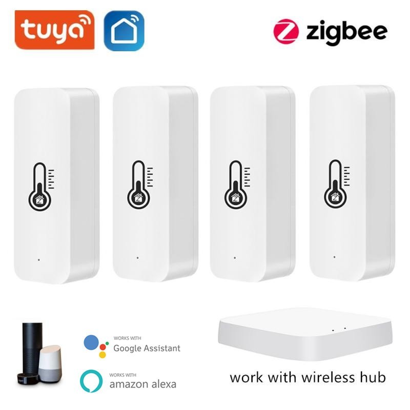 Tuya ZigBee Temperature Humidity Sensor Remote Control Smart Home App Control Works with Google Assistant Alexa