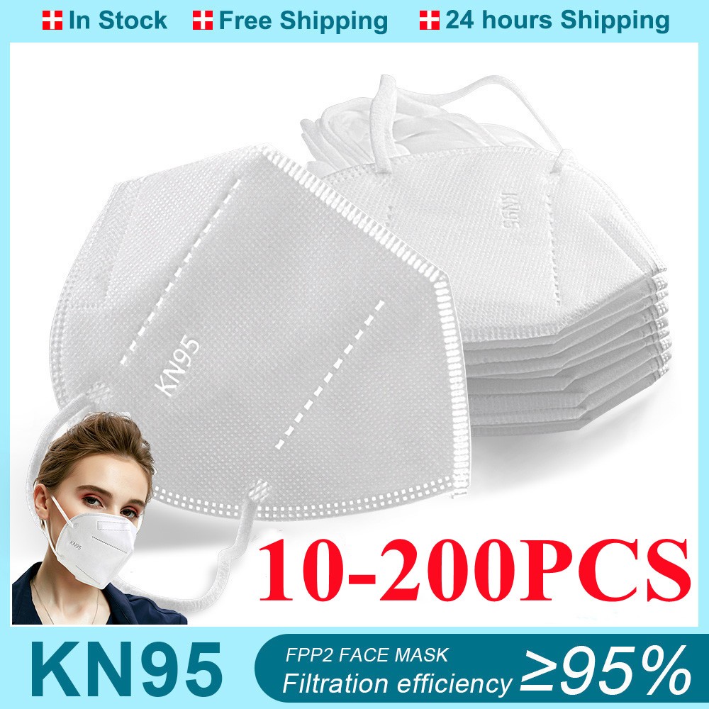 10-200 قطعة Mascarilla KN95 أقنعة الوجه الأبيض مرشح وافق FPP2 قناع واقية الفم قناع ffp2fan Mascherine FFP2 شهادة