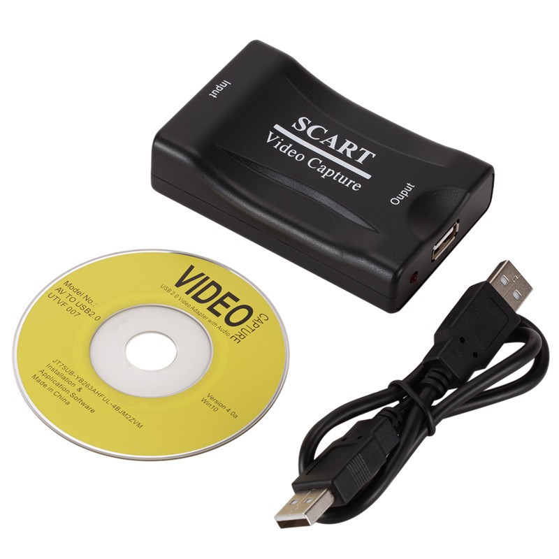 USB 2.0 Video Capture Card 1080P Scart Gaming Record Box Live Broadcast Recording Home Office DVD Grabber Plug and Play