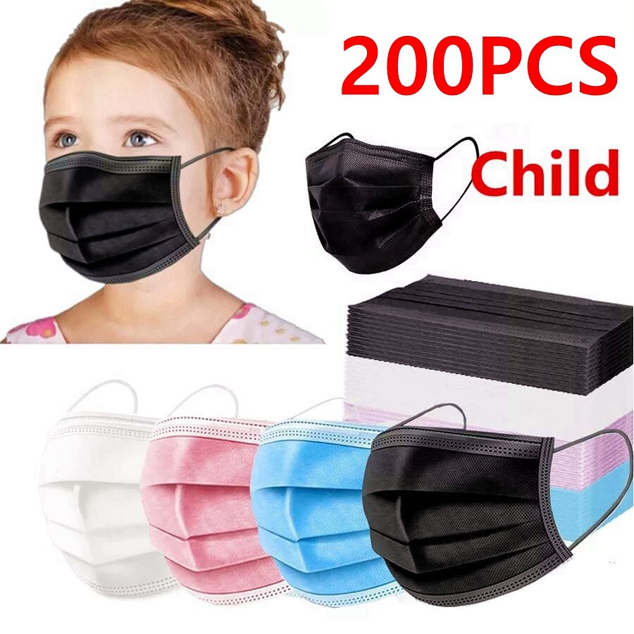 Disposable Children's Colorful Face Masks Child Birthday Mask 3 Layer Nonwoven Protective Mouth Mask Kids mascarillas niños