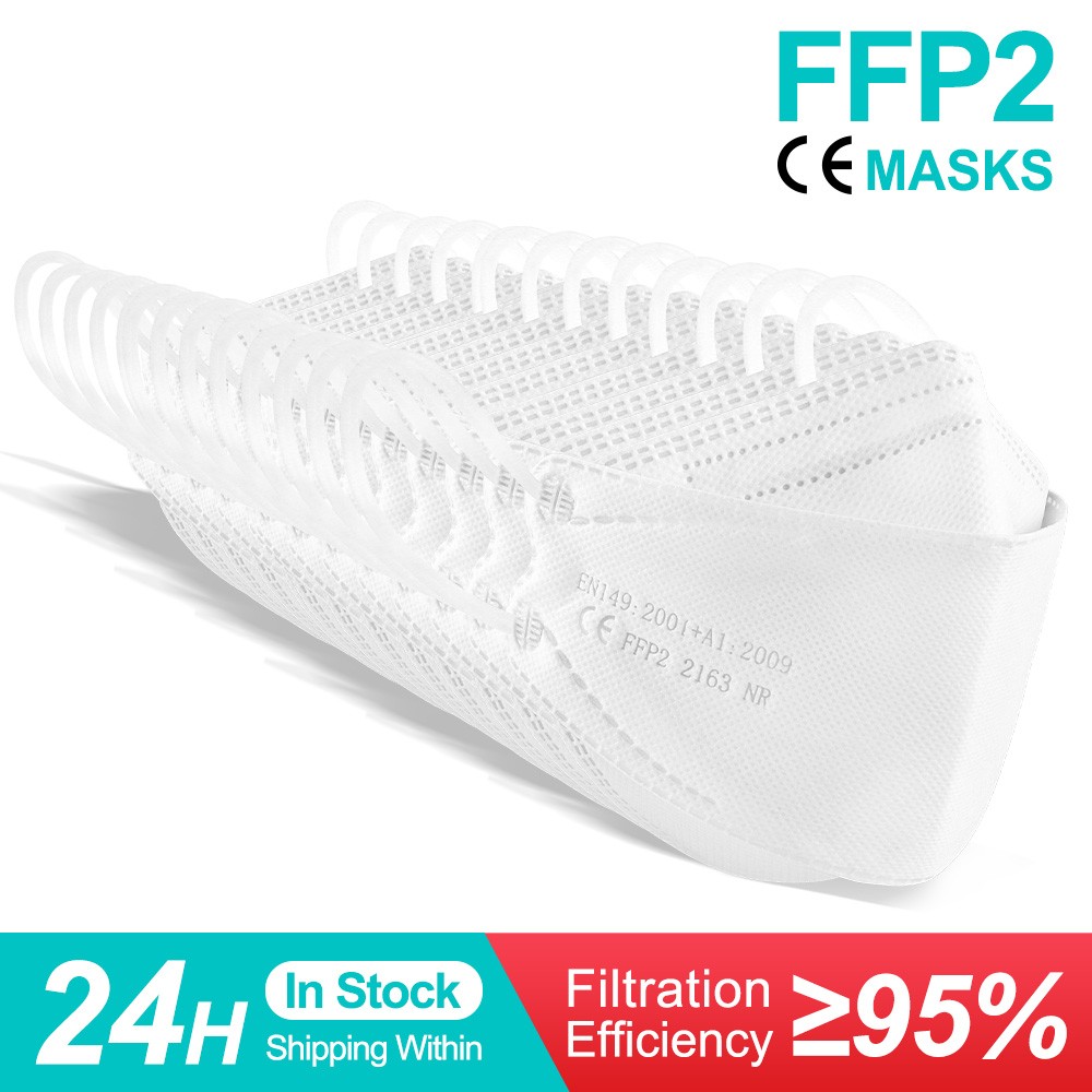 White Mask FFP2 CE KN95 Mascarillas FPP2 Approved Protective Face Mask Mouth KN95 Mask Respirator ffp2masken маска