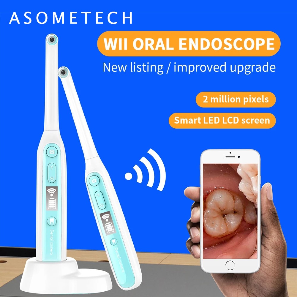 Wireless Oral Endoscope Wifi 8 Adjustable LEDs Intraoral Camera HD Video IOS Android Dental Examination Endoscope