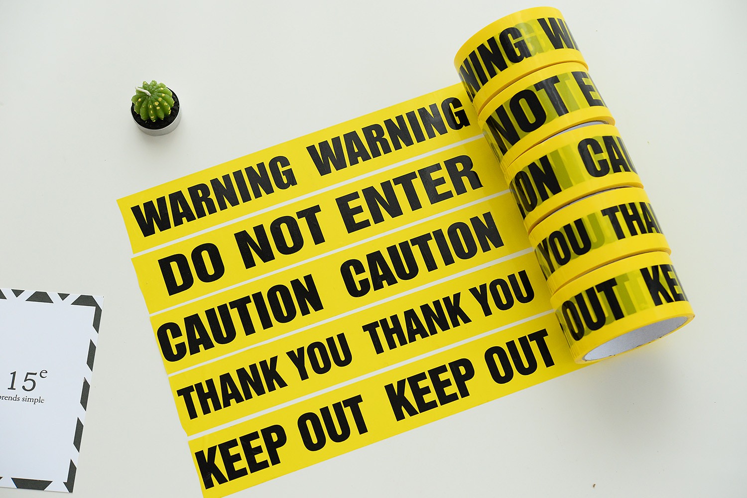 Warning Tape Thank You Keep Caution Black Lettering On Yellow Background Knit Factory, School, Office And Other Public Plac