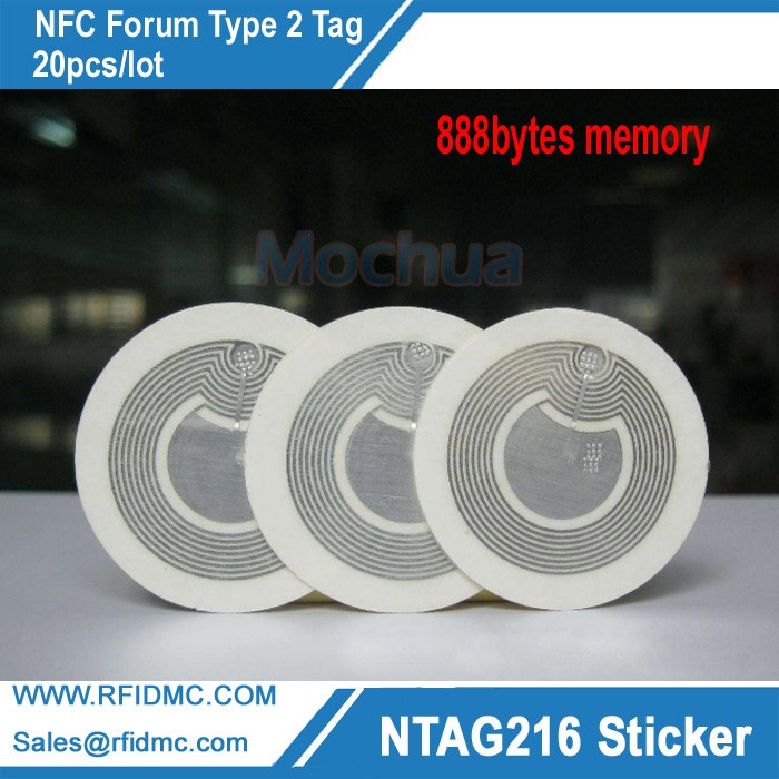 Ntag216 Stickers NTAG216 Label NFC Tag 888 Bytes 25mm Diameter For All NFC Phones